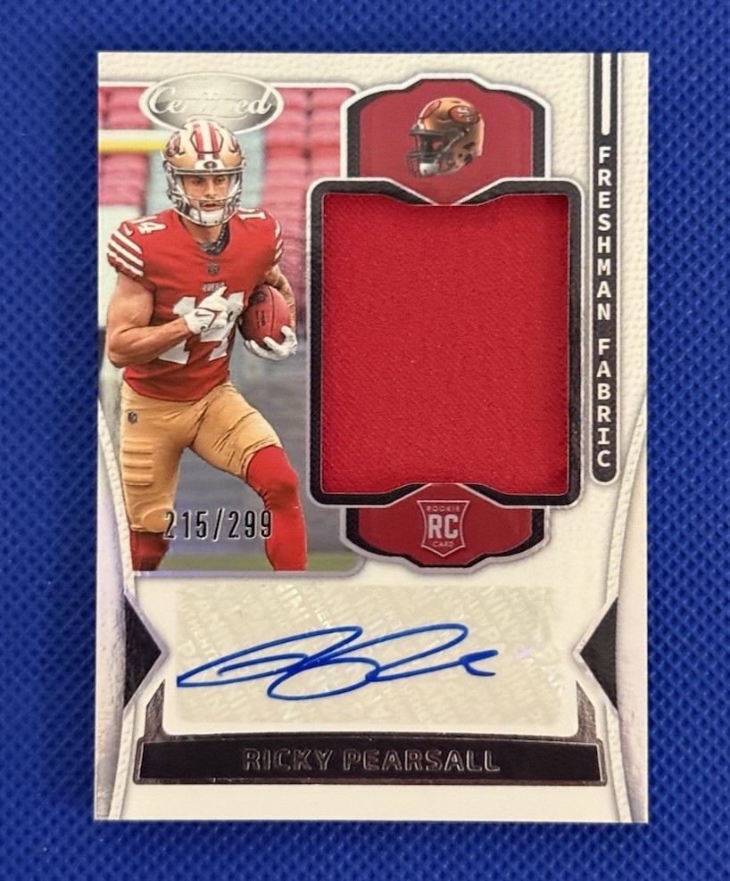 2024 Certified #FMS-RPL Ricky Pearsall Freshman Fabric Rookie Auto RPA #'d /299