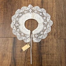Elegant Vintage Crochet Lace Linen Detachable Collar Jane Phelan Original