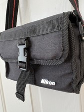 Vintage Nikon Black Nylon Carrying Case, Shoulder Bag w/ Strap Compartments