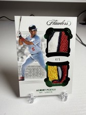 Albert Pujols 2018 Panini Flawless Green 3/4 CLR Dual Patch SP /5