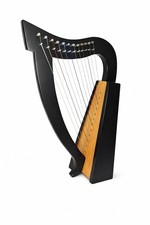 12 String Celtic Lap Harp - Black Mahogany Irish Folk Instrument w/ Bag & Key