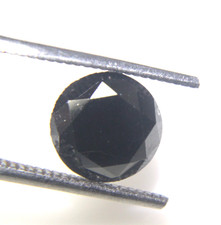 4.70Cts Natural Solitaire Black Diamond Round Shape 10.26-10.31x6.66 MM