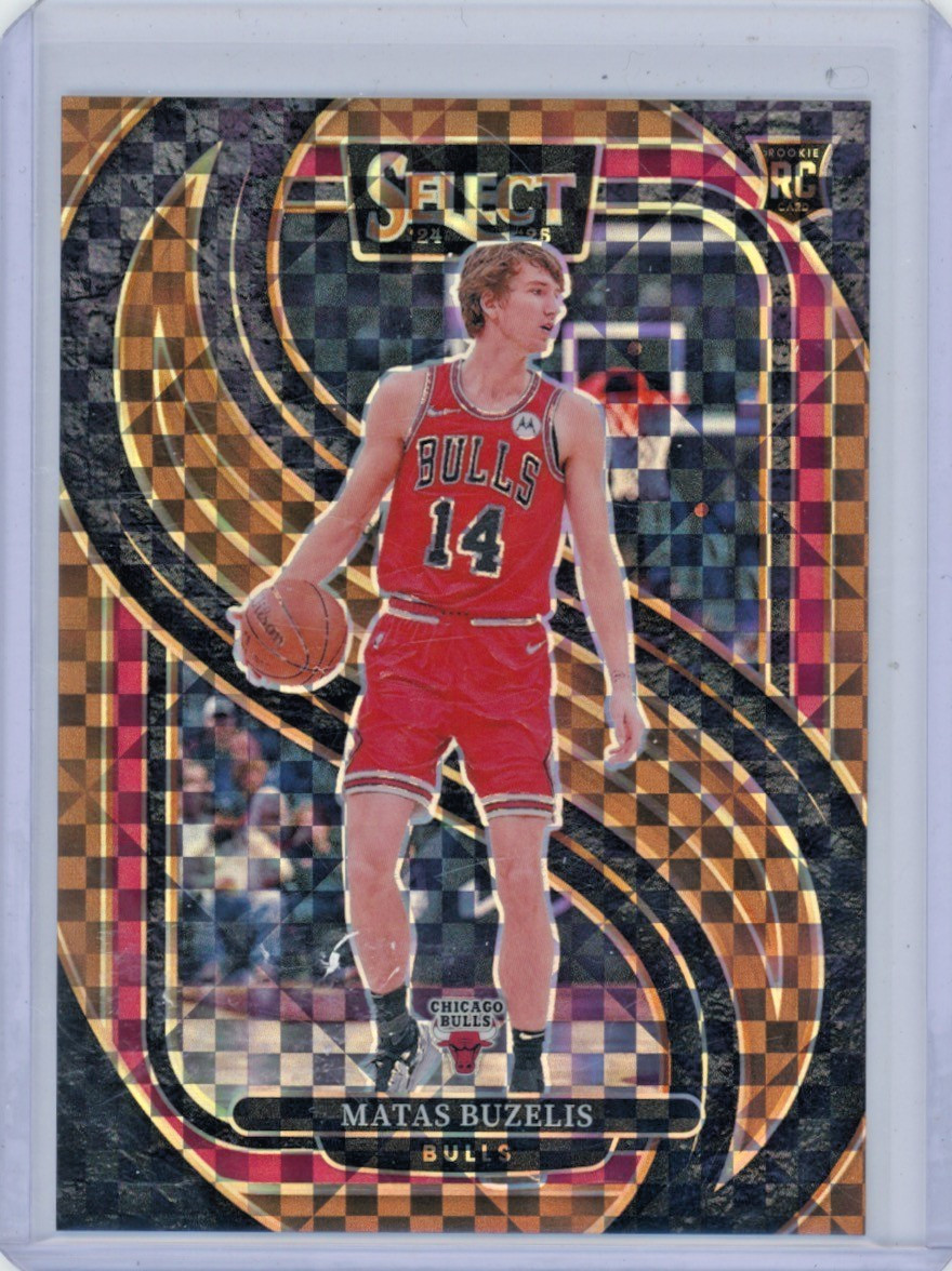 2024-25 Panini Select Matas Buzelis #166 Bronze Checker Prizm 37/49 Premier LVL
