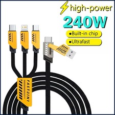 Cable de carga rápida 3 en 2 240 W para cable cargador micro USB tipo C 1,2 m multi USB