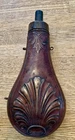 Civil War Era Brass Gun Powder Flask Antique