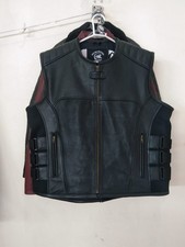 Men?s Motorcycle Leather SWAT Vest - Real Cowhide Biker Waistcoat