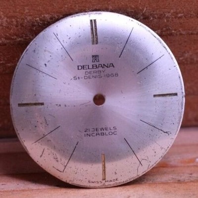 DELBANA DERBY ST DENIS 1968 21j SWISS MEN'S WRIST WATCH DIAL 29.9mm (CD)