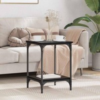 Couchtisch Schwarz Eichen-Optik 40 X 40 X 55 Cm Holzwerkstoff
