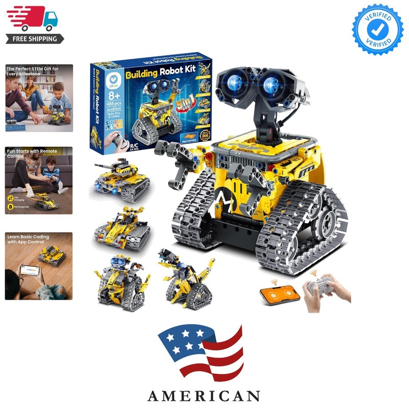 Robot Building Kit with Remote Control STEM Gifts for Boys Age 8-13, Technic ...