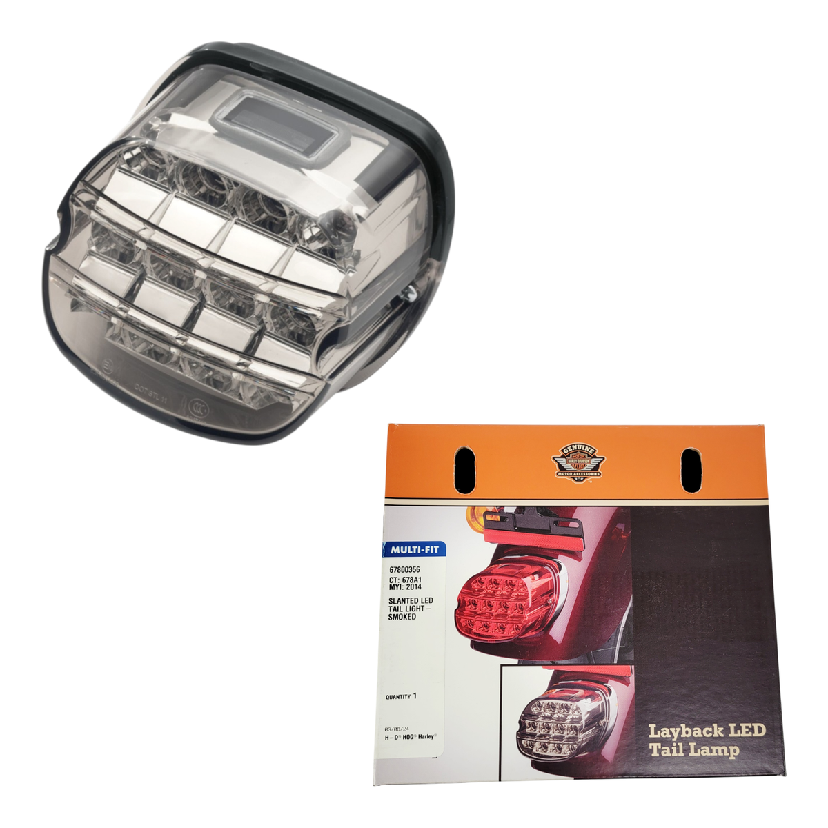 ハーレー レイダウンLEDテールライト 67800356 Harley Davidson Smoked Layback LED Tail Lamp 67800356 for sale
