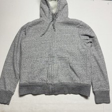 Uniqlo Pile-Lined Hoodie Sweatshirt Full Zip In Gray, Pockets Women's Size: M