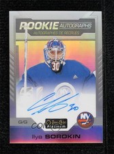 2020-21 O-Pee-Chee Platinum Rookie Auto Rainbow Ilya Sorokin #R-IS Auto 3ir