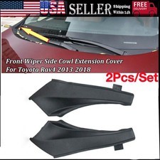 2pcs For Toyota Rav4 2013-2018 Black Front Wiper Side Cowl Extension Cover Trim 2pcs For Toyota Rav4 2013-2018 Black Front Wiper Side Cowl Extension Cover Trim