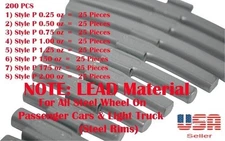 LEAD 200 Pcs HIT ON WEIGHT BALANCE P STYLE .25 .50 .75 1.00 1.25 1.5 1.75 2 oz
