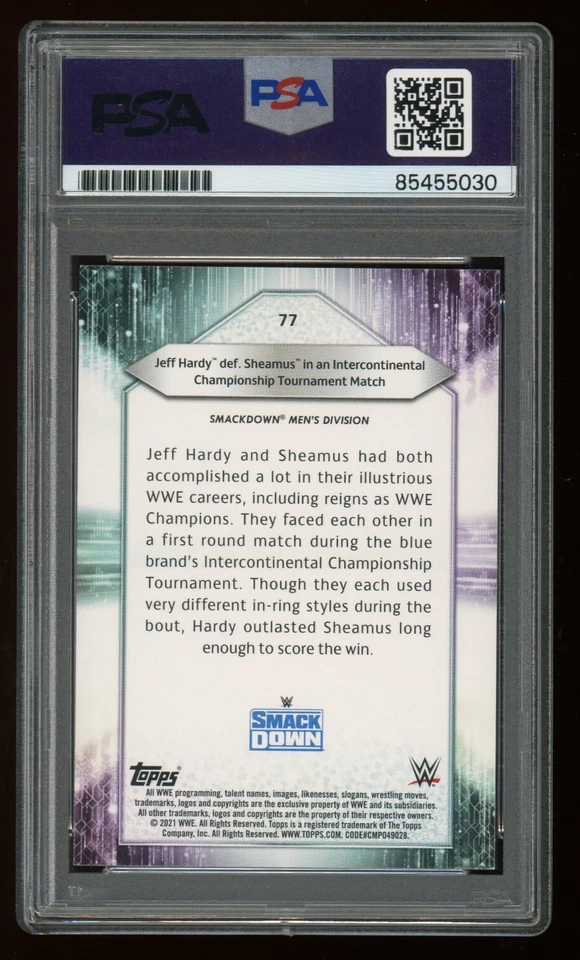 Tarjeta firmada por Jeff Hardy PSA/DNA Auto 2021 Topps #77 firma artística WWE TNA Foto 2 de 2