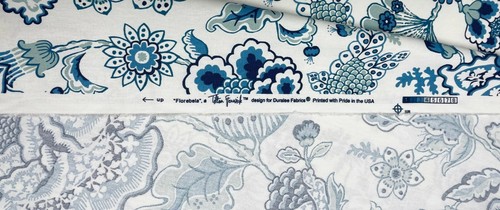 DURALEE FLOREBELA SAPPHIRE BLUE LARGE FLORAL LEAF MULTIUSE FABRIC BY YARD 54"W - Picture 6 of 6