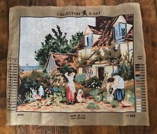 Needlepoint Canvas only Cottage Homestead Gardening in the Countryside