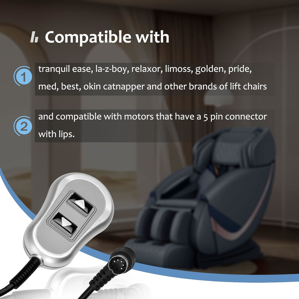 Upgraded 11560 & 11560UX for inseat Tranquil Ease Lift Chair Remote