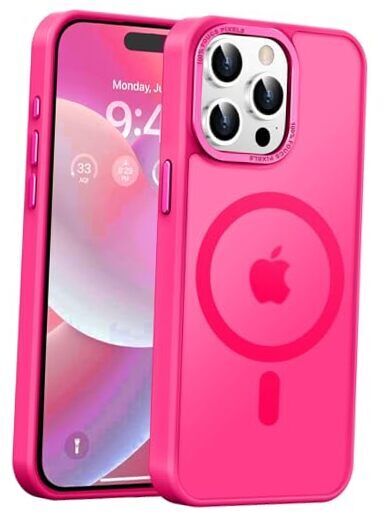Upgraded Magnetic for iPhone 15 Pro Max Case [Compatible with Magsafe] Hot Pink