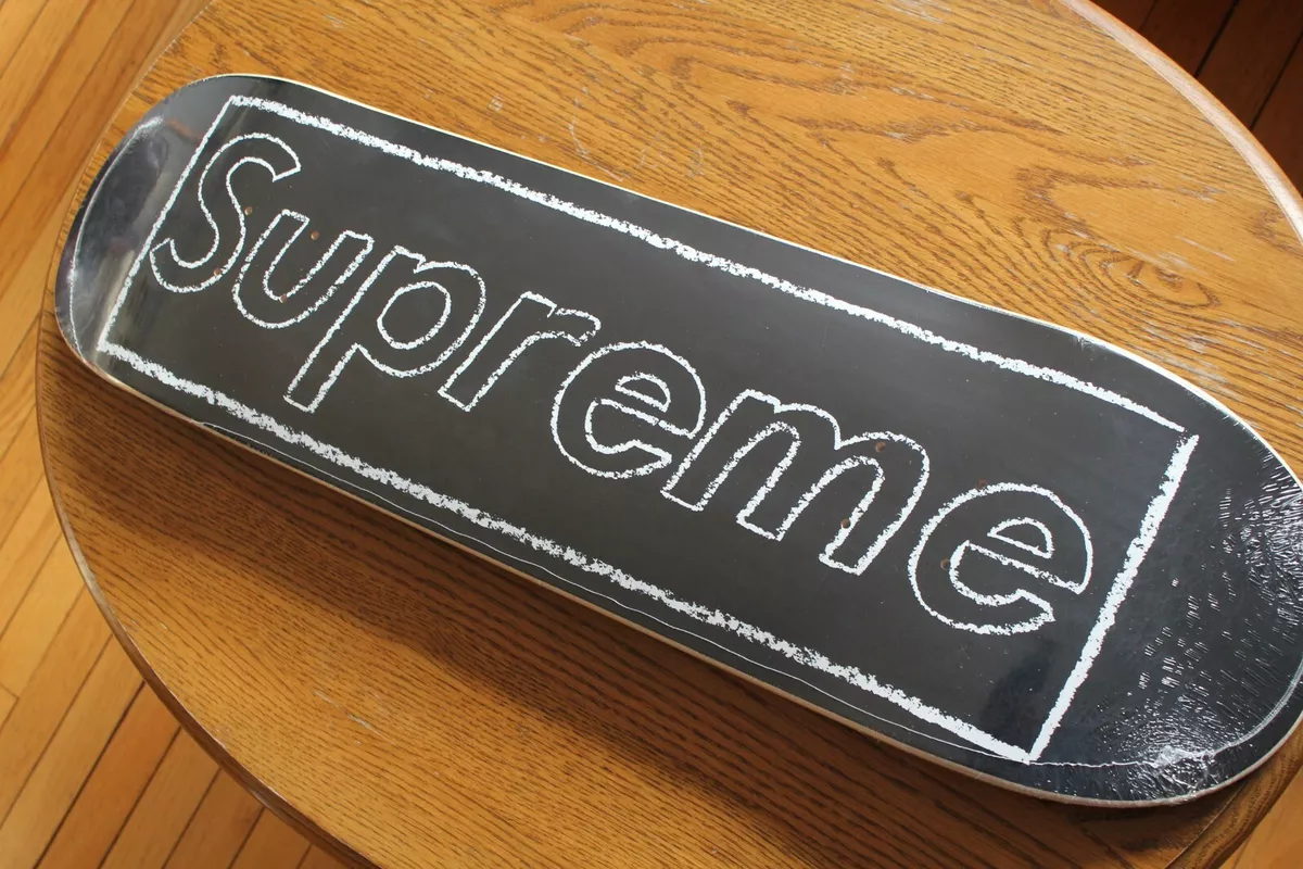 Supreme Kaws Chalk Logo Skateboard Black 8.5