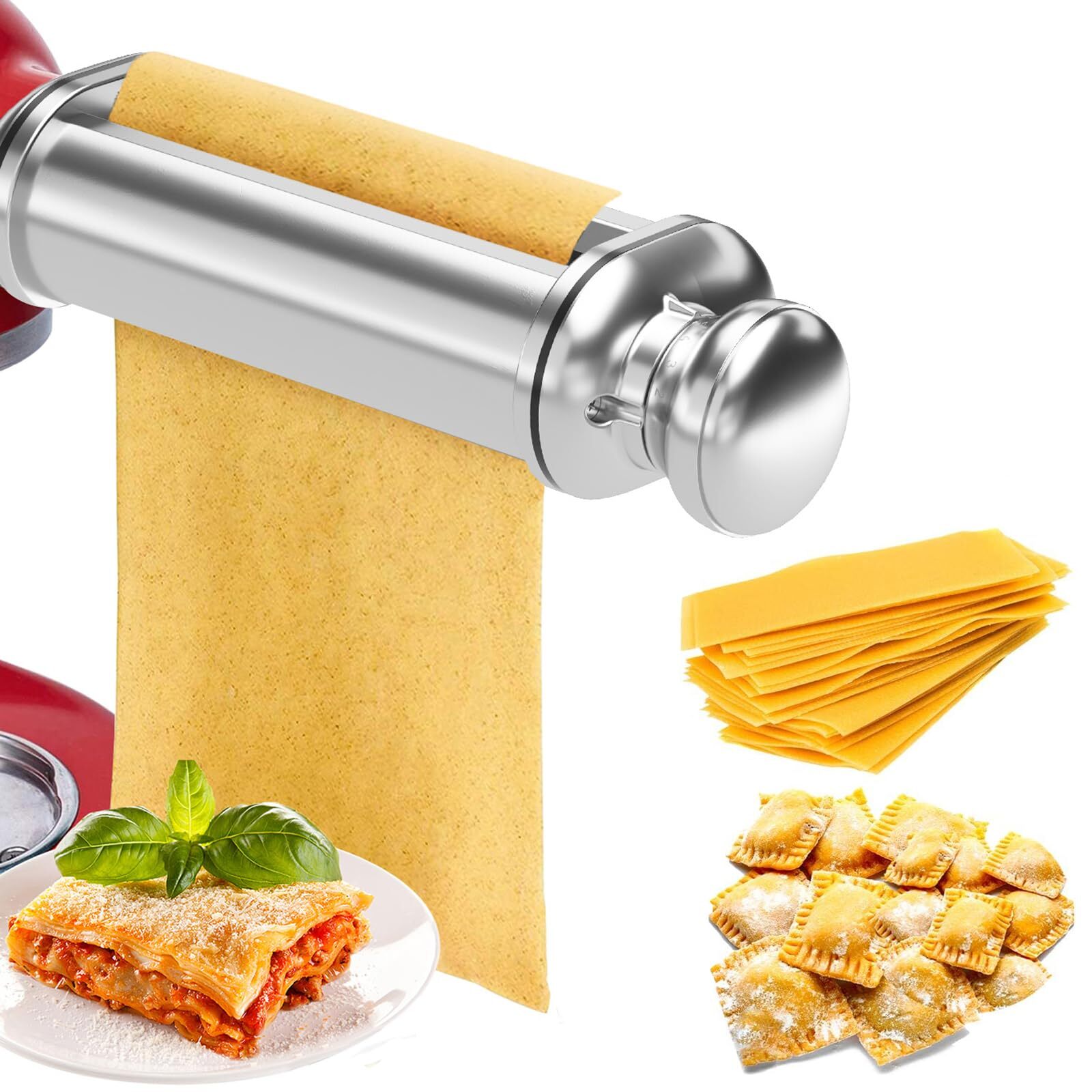 Electric Pasta Maker Attachment Dough Roller for All Kitchenaid Mixers Noodle...