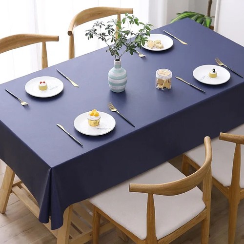 Solid Color Print Tablecloth for Table Decor Waterproof Anti-stain Table Cover - Picture 13 of 32