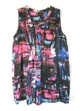 Lane Bryant Shift Dress Sleeveless Sz 26 Multi Color Pull On Womens Summer CB90W