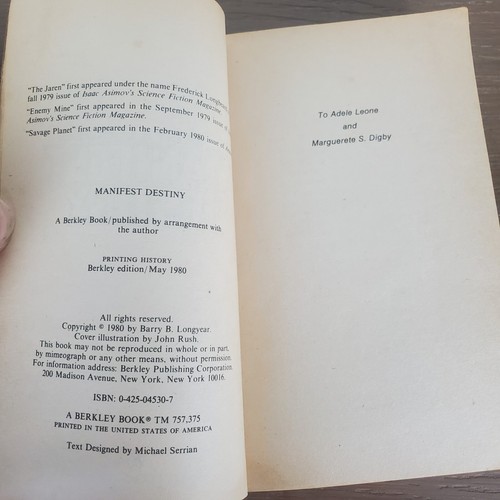 Lot Berkley Paperback Book 70s 80s Science Fiction Manifest Destiny & Godlmakers - Picture 10 of 10