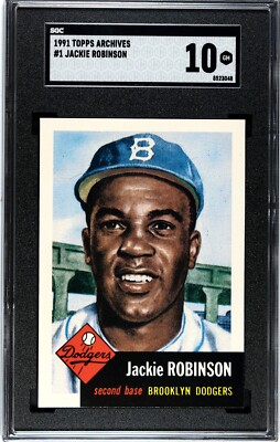 1991 Topps Archives #1 Jackie Robinson SGC 10 GEM MINT | eBay