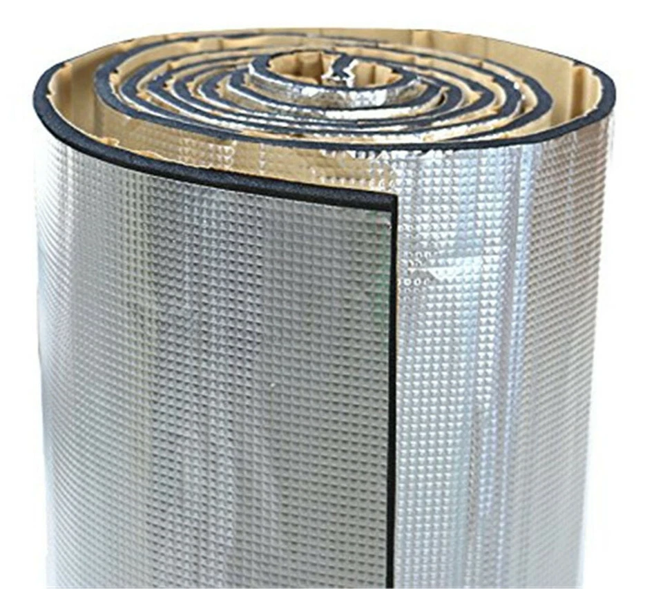 Alfombrilla para capó de motor de automóvil aislamiento térmico sonido cortafuegos almohadilla amortiguadora PE aluminio Foto 2 de 4