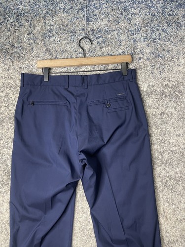 RLX Ralph Lauren Mens Dress Golf Pants 33/32 Blue Polyester Flat Front - Picture 7 of 12