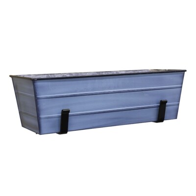ACHLA Medium Flower Box with Wall Brackets, Nantucket Blue - C-20NB-WM