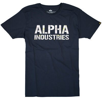 Alpha Industries Camo Print T, Grey Heather-woodland