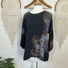 Citron Santa Monica silk floral blouse small oversized fit