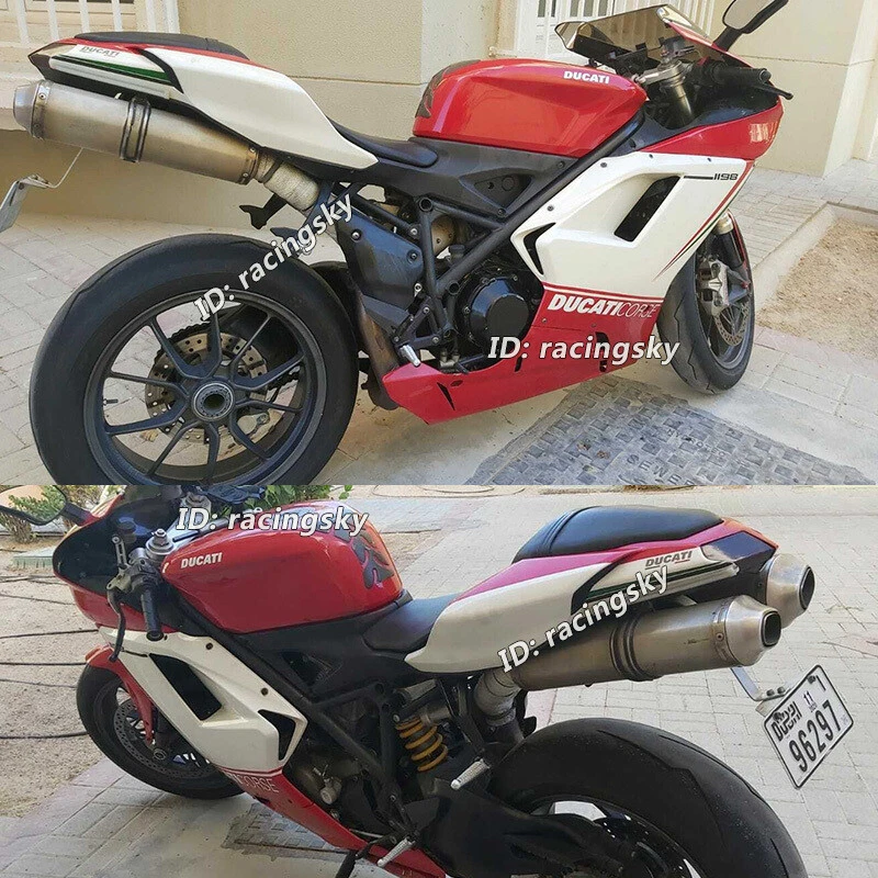 Slip On For Ducati 848 1098 1198 Exhaust System 470mm Tail Muffler Mid Link Pipe - Image 2 of 4