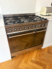 Smeg C92DX8 Freestanding Stainless Steel 5-Burner Gas Range Cooker Double Oven