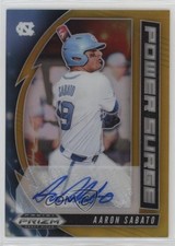 2020 Panini Prizm Draft Picks Power Surge Gold 5/10 Aaron Sabato Auto 1o0z