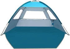 COMMOUDS Beach Tent Sun Shade for 3/4-5/6-7/8-10 Person, UPF 3 Blue 