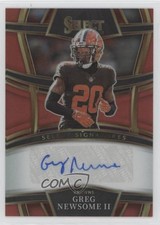 2022 Panini Select Signatures Red Prizm 1/75 Greg Newsome II #SSP-GRN Auto 1n7b