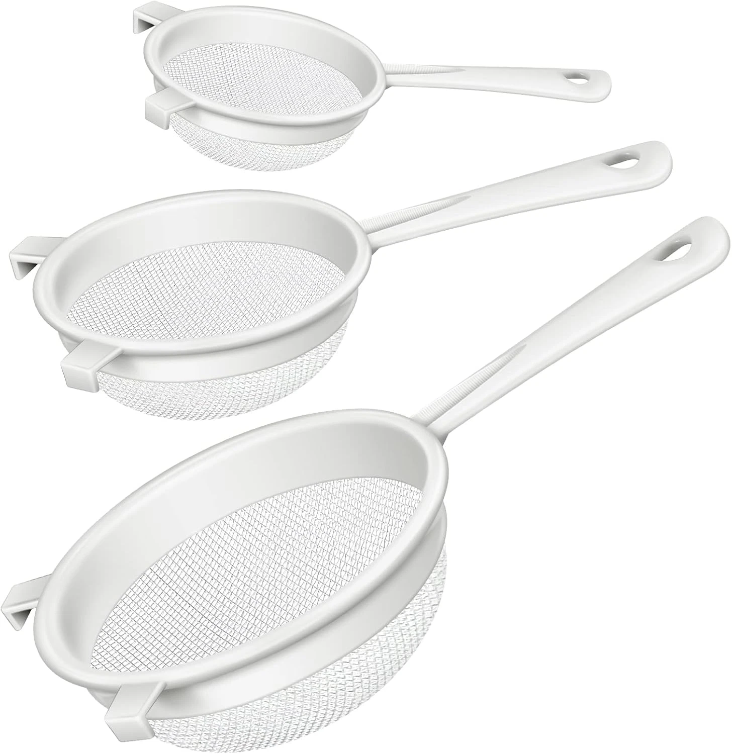 3 Pcs Plastic Nylon Mesh Strainer Colander with Handle Double Ear Fine Food Mesh
Opens in a new wind