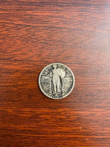 1927 Standing Liberty Quarter 25C Ungraded Circulated Silver Coin