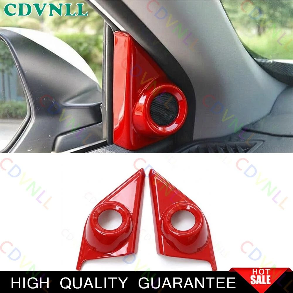 For Honda CR-V 2017-2022 Bright Red Car Front A Pillar Speaker Frame Cover Trim