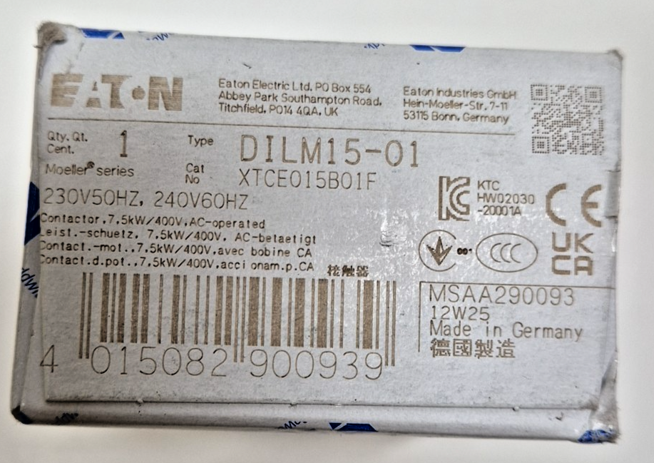Eaton Moeller - DILM25-10 CONTACTOR, 3 POLES, 11 KW, 1NO Incl VAT