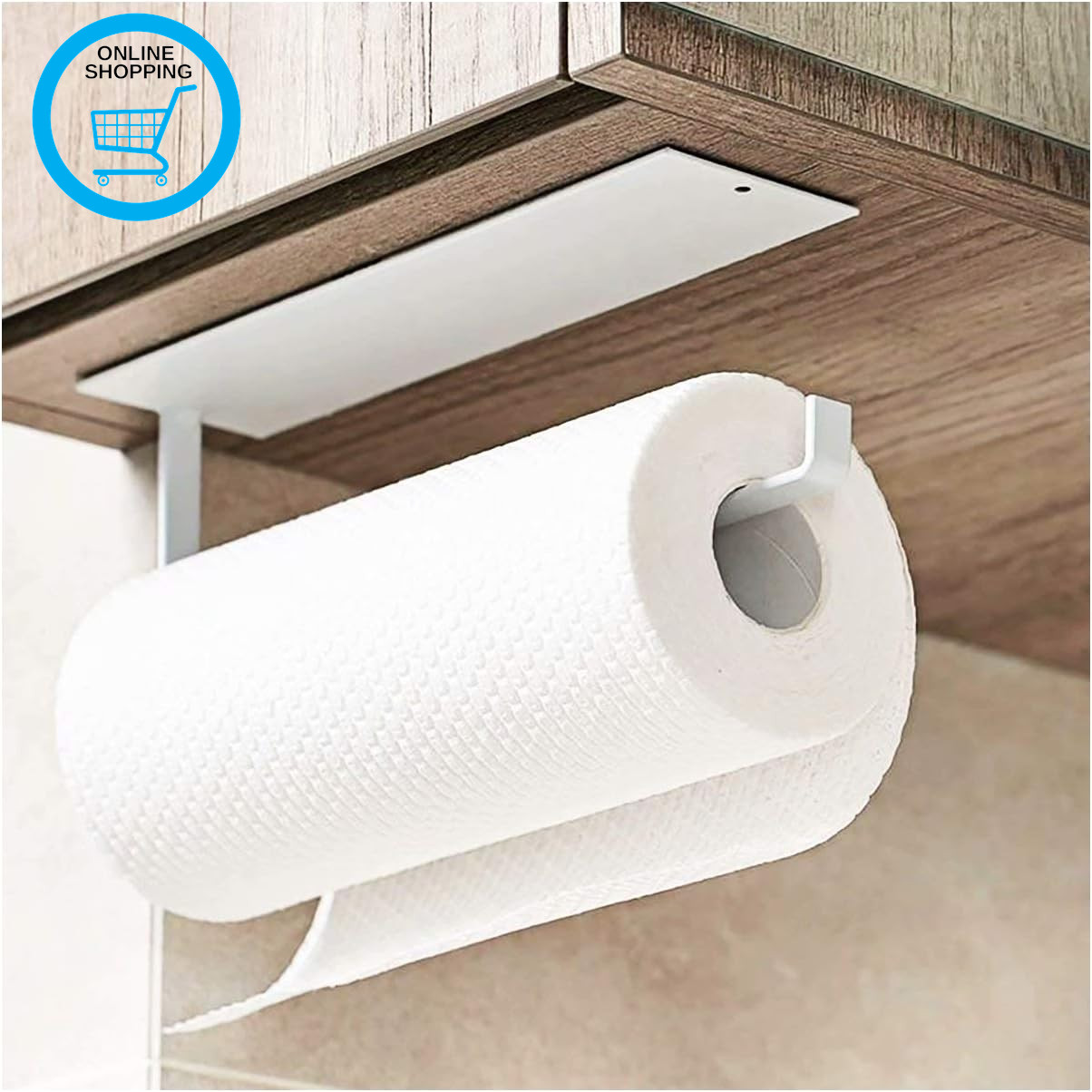 Kitchen Paper Towel Holder under Cabinet - Toilet Roll Holder Wall Mounted Self