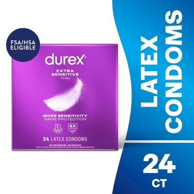 Condoms For Men, Extra Sensitive Thin Condoms, Lubricated Rubber Latex,