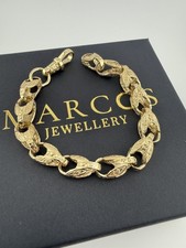 9ct Gold Tulip Bracelet 8.25" 8mm 20.3g approx