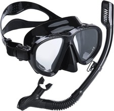 Snorkel Set Wide-View Adult Snorkeling Scuba Gear Professional Goggles Anti-Fog