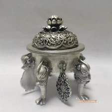 Vintage Gilt Silver Emperor Incense Burner 716g Censer Ornament 12cm