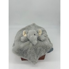 Elephant Lovey Snuggle Blanket Grey Soft Plush