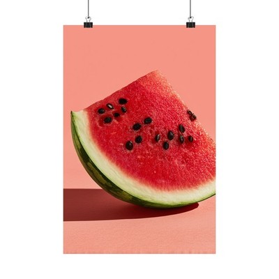 Watermelon Slice Poster Matte Vertical Poster | Fruit Kitchen Wall Art